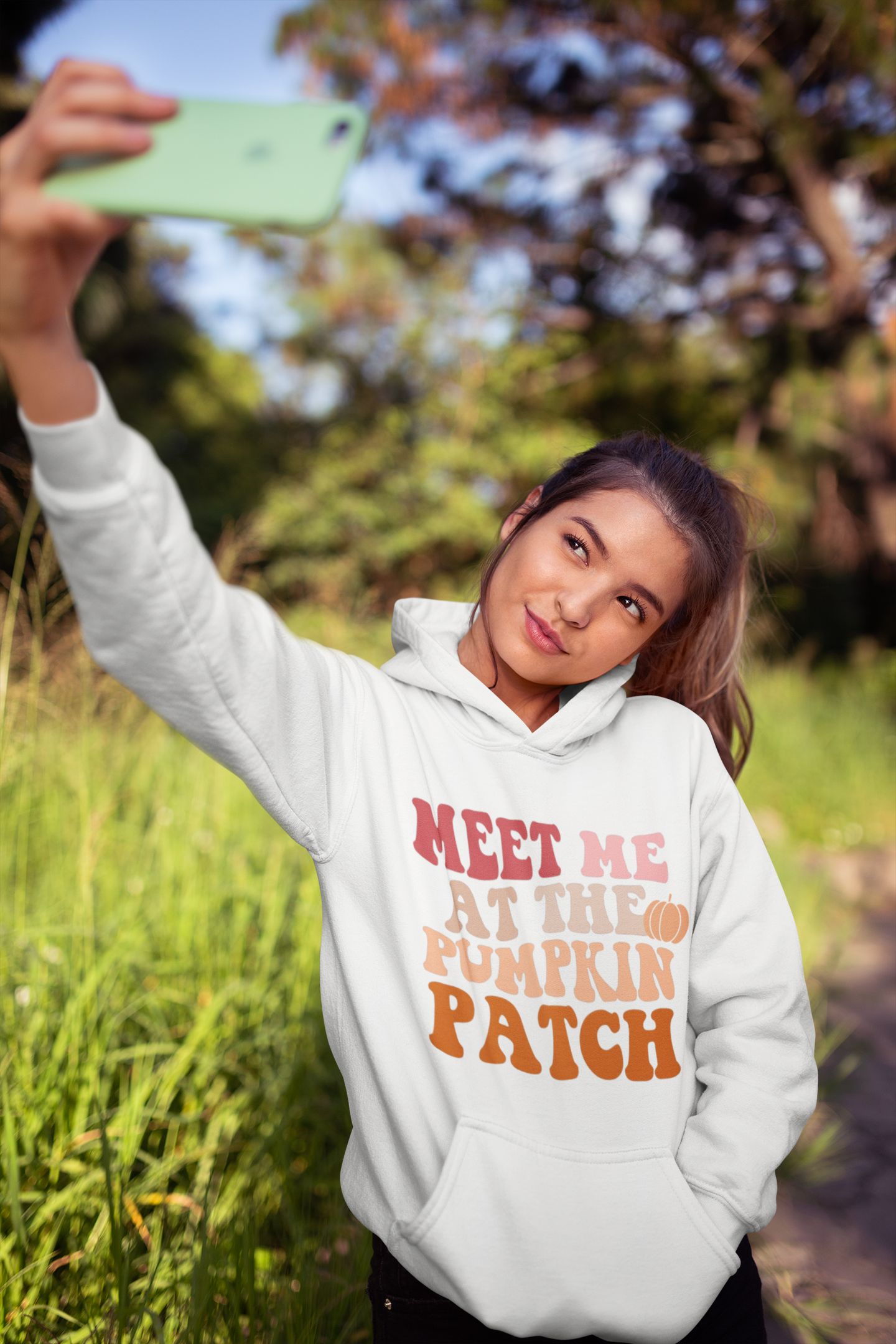 Meet Me At The Pumpkin Patch Fall Design Adult Unisex Heavy Blend Hooded Sweatshirt