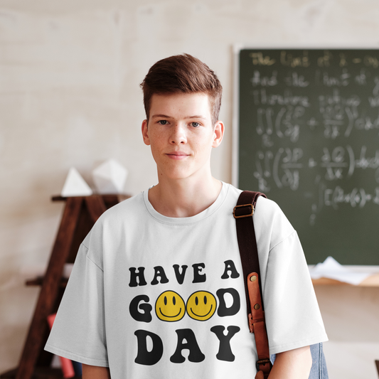 Have A Good Day Smile Youth Heavy Cotton T-Shirt