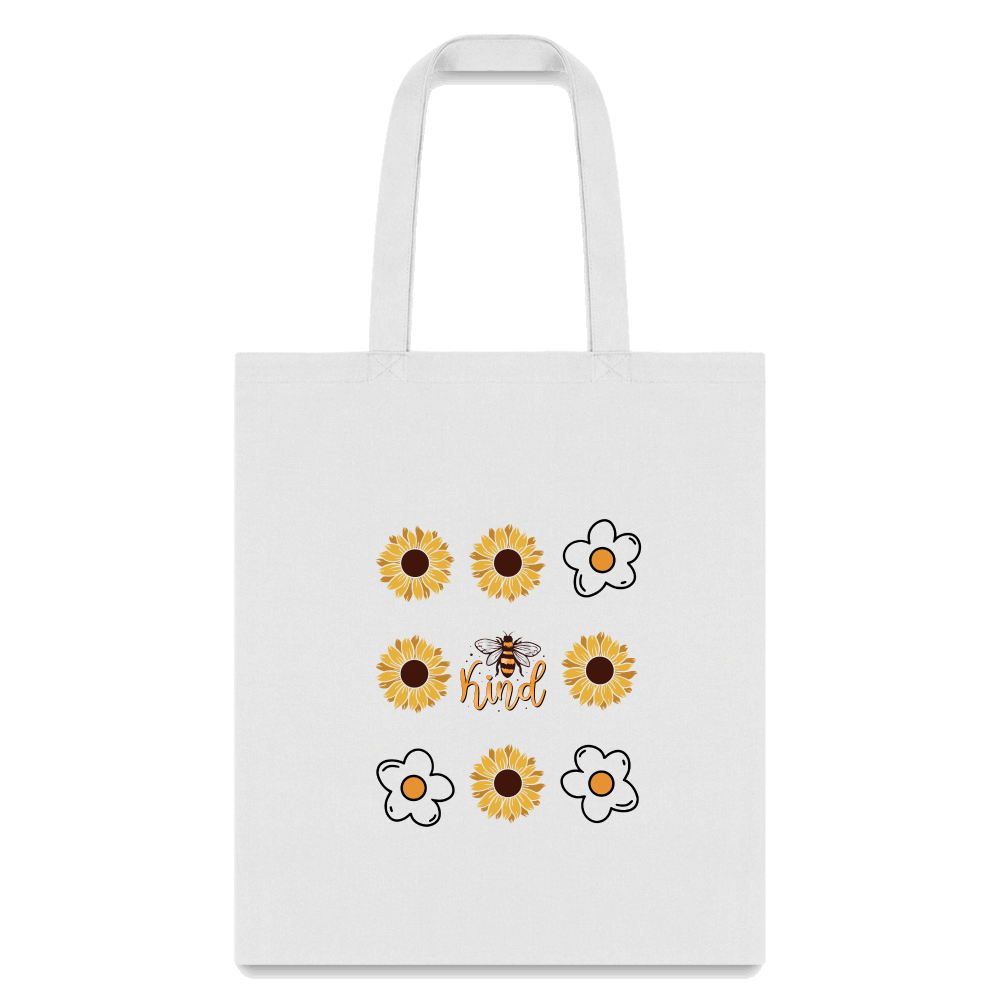 Bee Kind Cotton Canvas Tote Bag - white