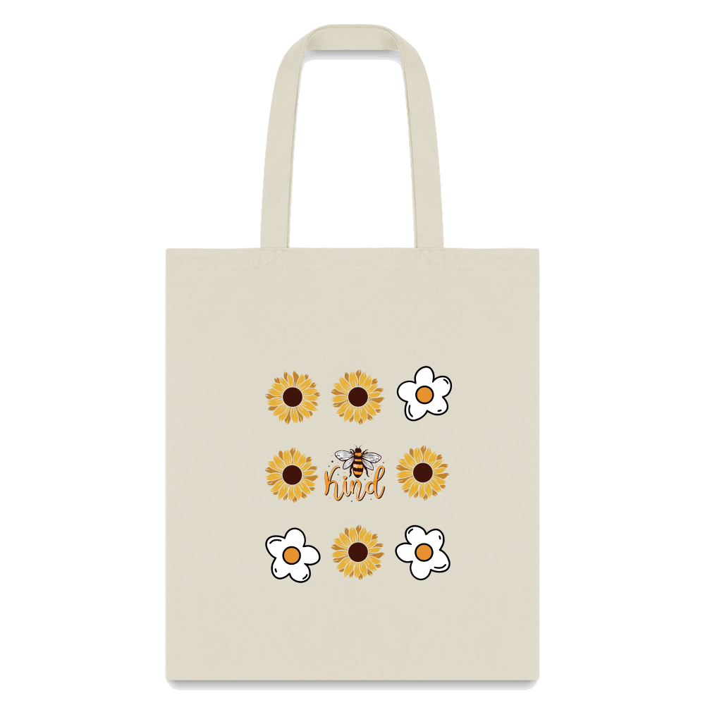 Bee Kind Cotton Canvas Tote Bag - natural