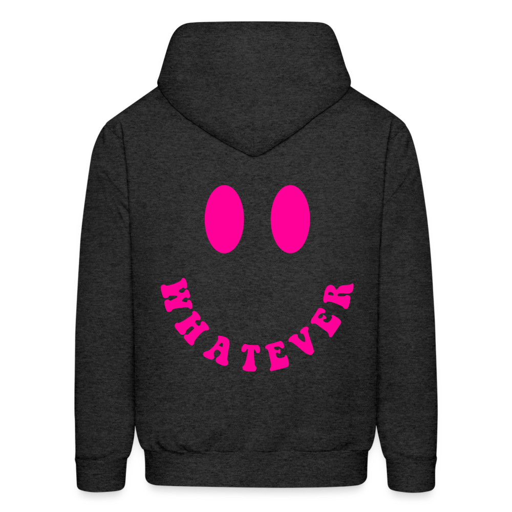 Whatever Smile Pullover Hoodie - charcoal grey