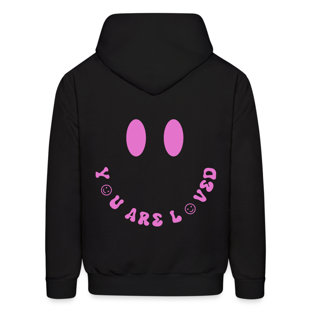 You Are Loved Smile Pullover Hoodie - black