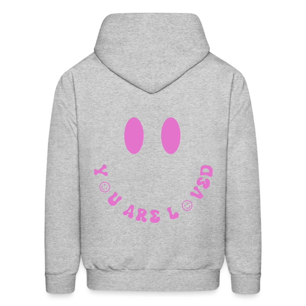 You Are Loved Smile Pullover Hoodie - heather gray