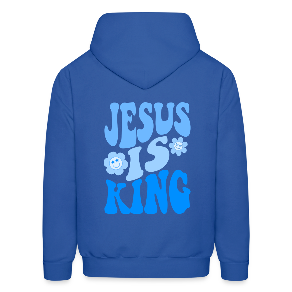 Jesus is King Pullover Hoodie - royal blue