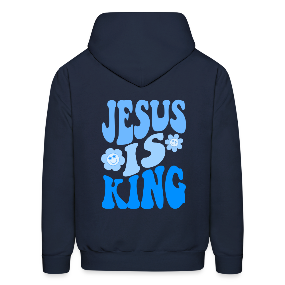 Jesus is King Pullover Hoodie - navy