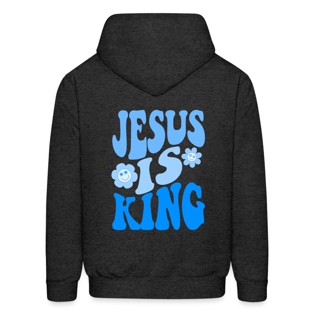 Jesus is King Pullover Hoodie - charcoal grey