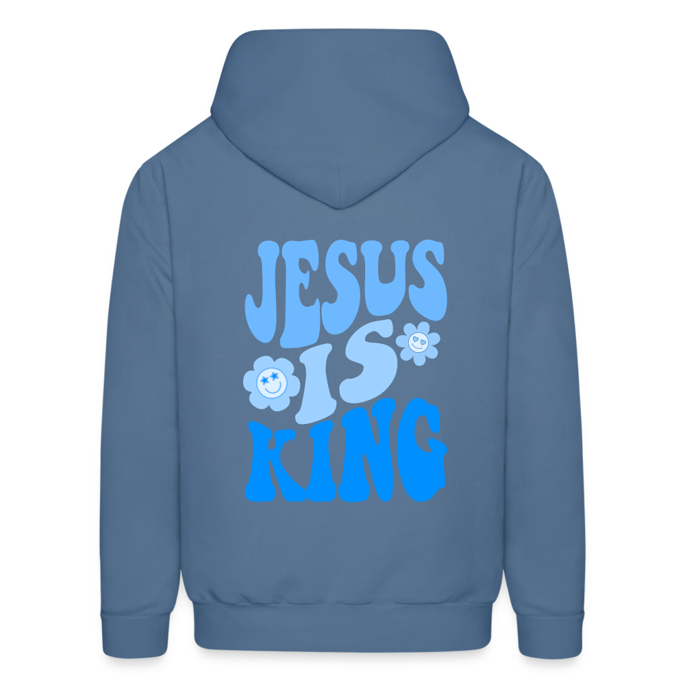 Jesus is King Pullover Hoodie - denim blue