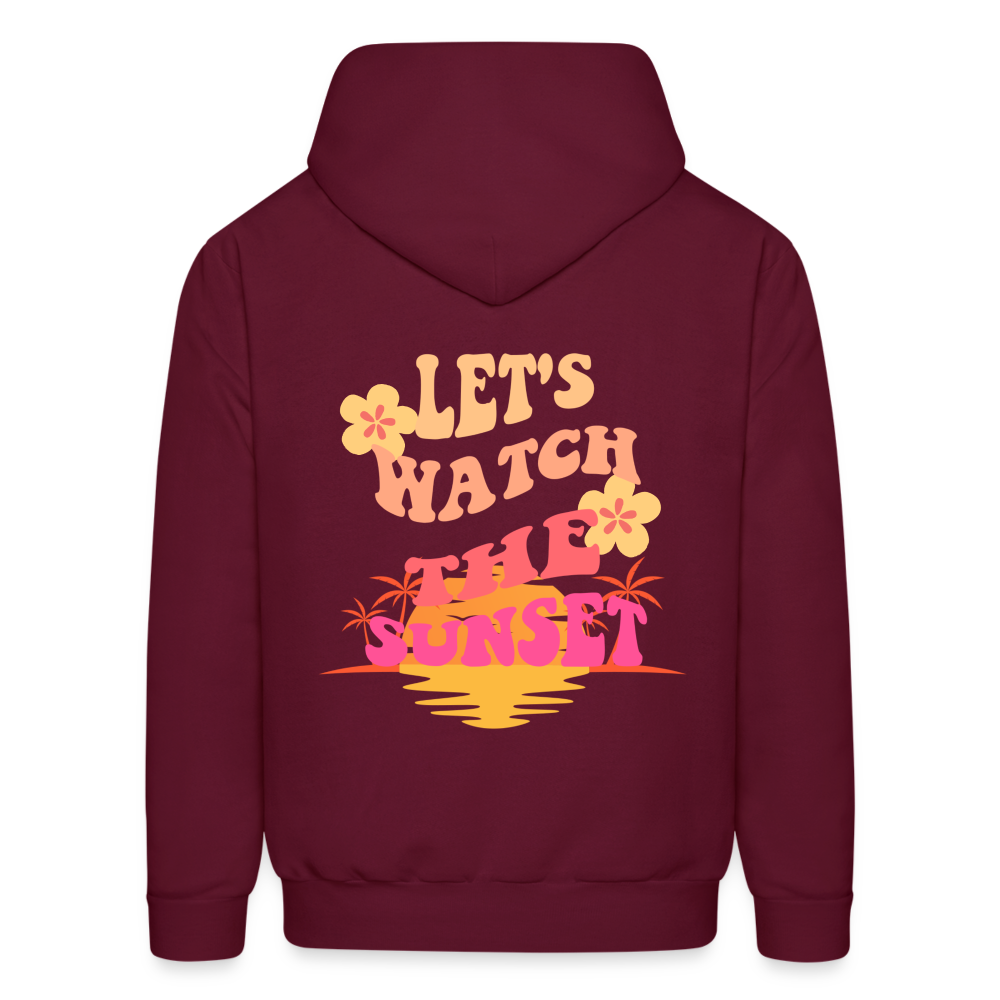 Let's Watch The Sunset Pullover Hoodie - burgundy