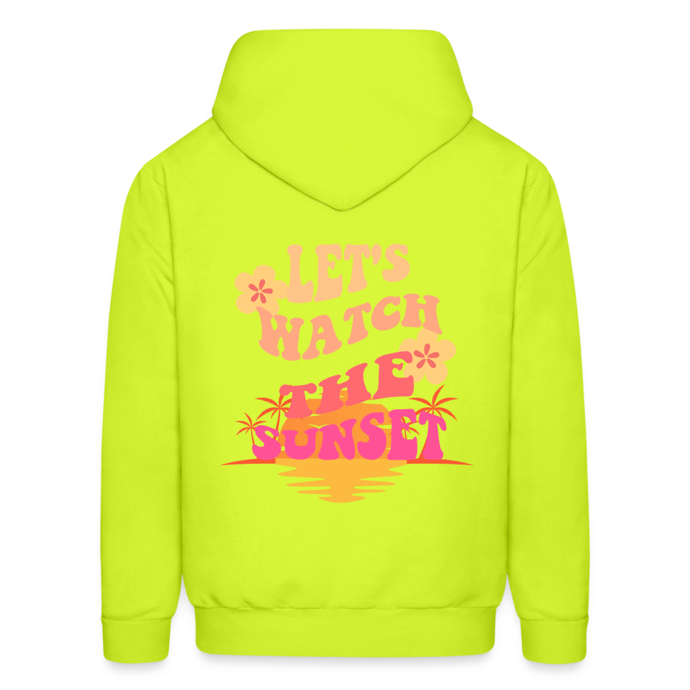 Let's Watch The Sunset Pullover Hoodie - safety green
