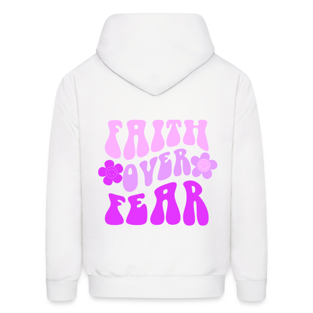 Faith Over Fear Pullover Hoodie - white