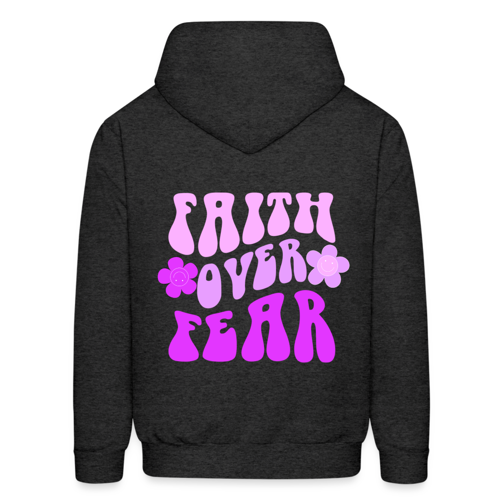 Faith Over Fear Pullover Hoodie - charcoal grey