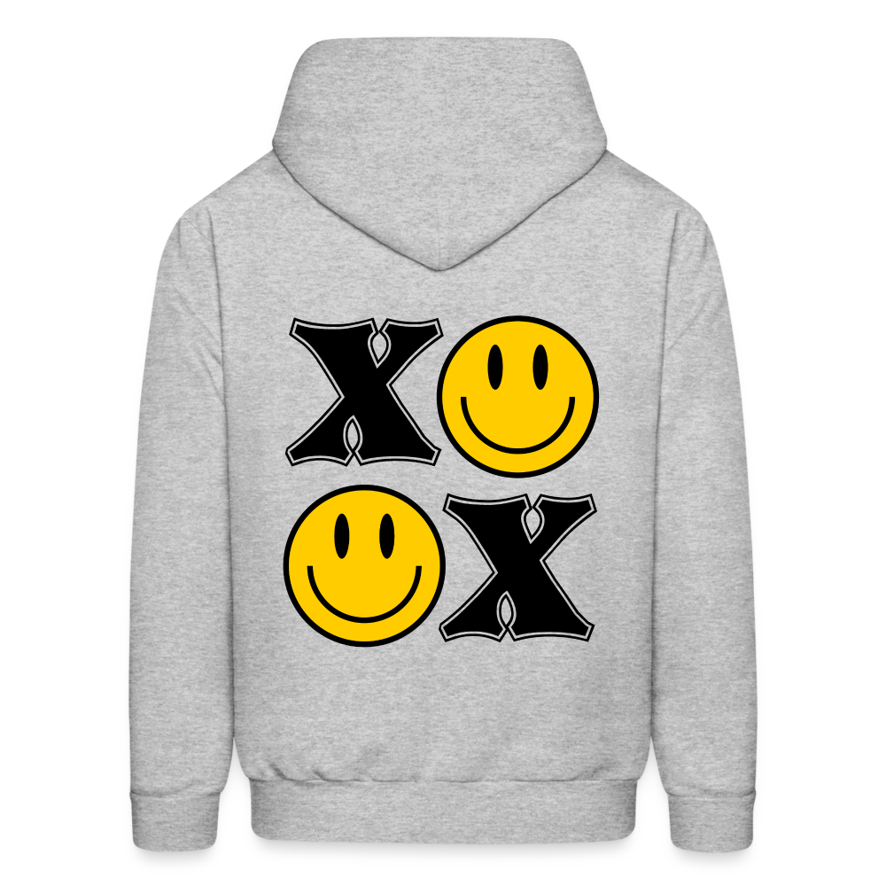 XOXO Smile Face Pullover Hoodie - heather gray
