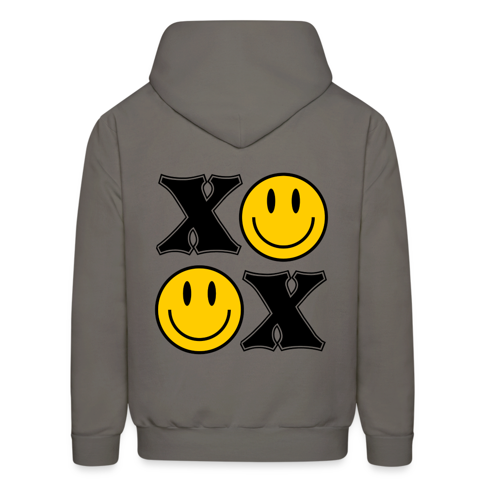 XOXO Smile Face Pullover Hoodie - asphalt gray