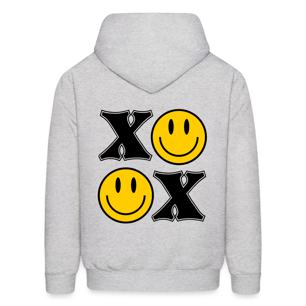 XOXO Smile Face Pullover Hoodie - ash 