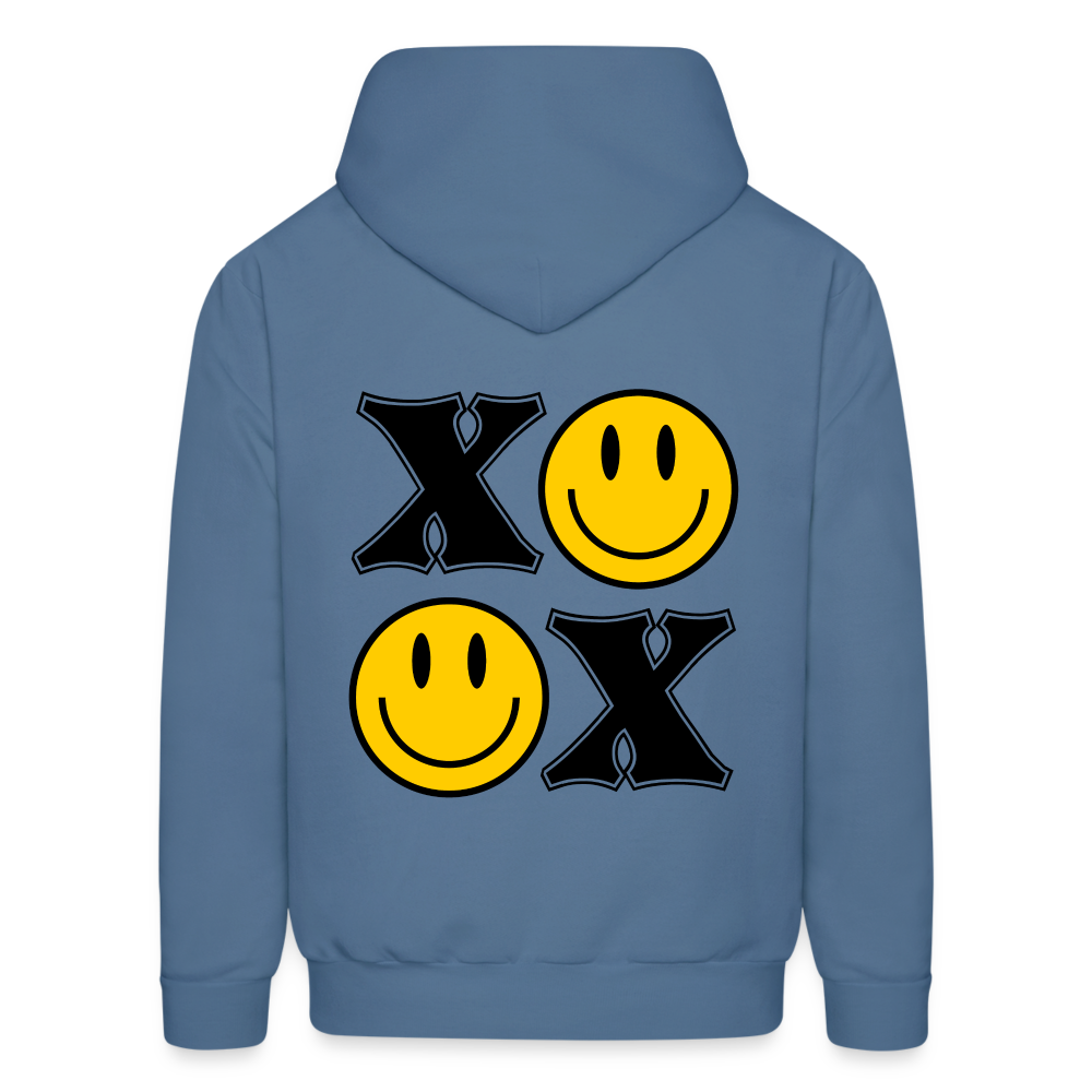 XOXO Smile Face Pullover Hoodie - denim blue