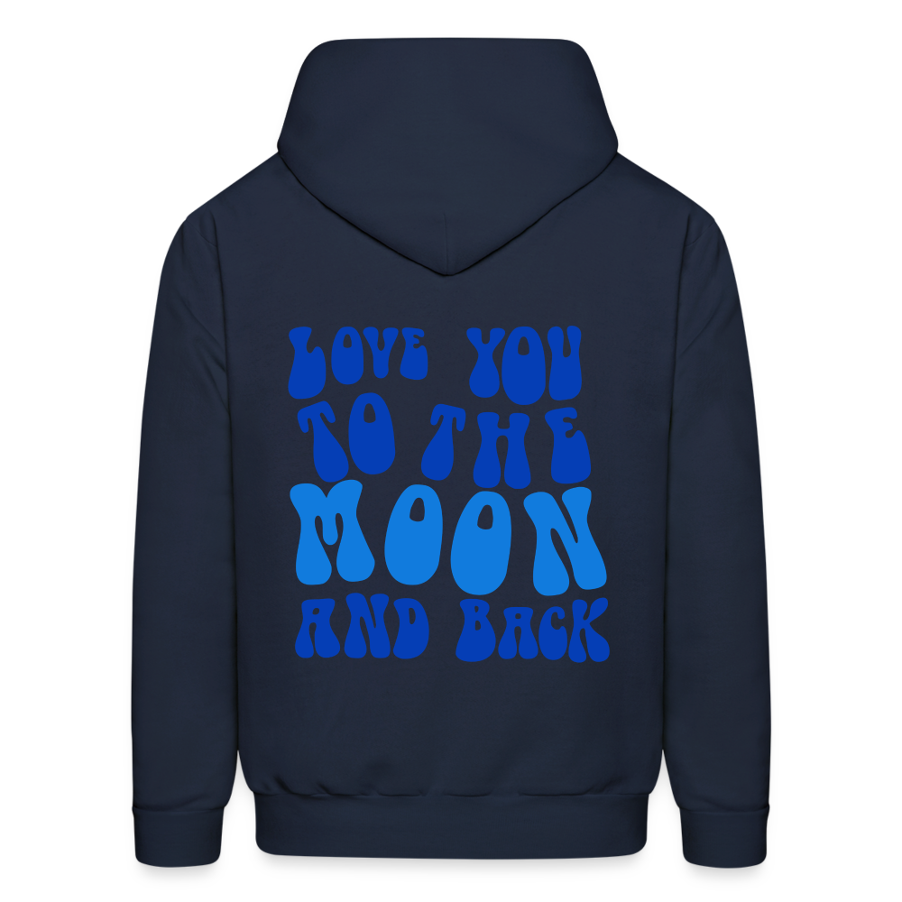 Love You to the Moon and Back Pullover Hoodie - navy
