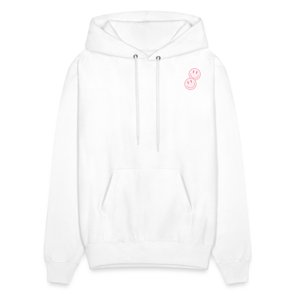 Have a Good Day Pink Smile Faces Pullover Hoodie - white