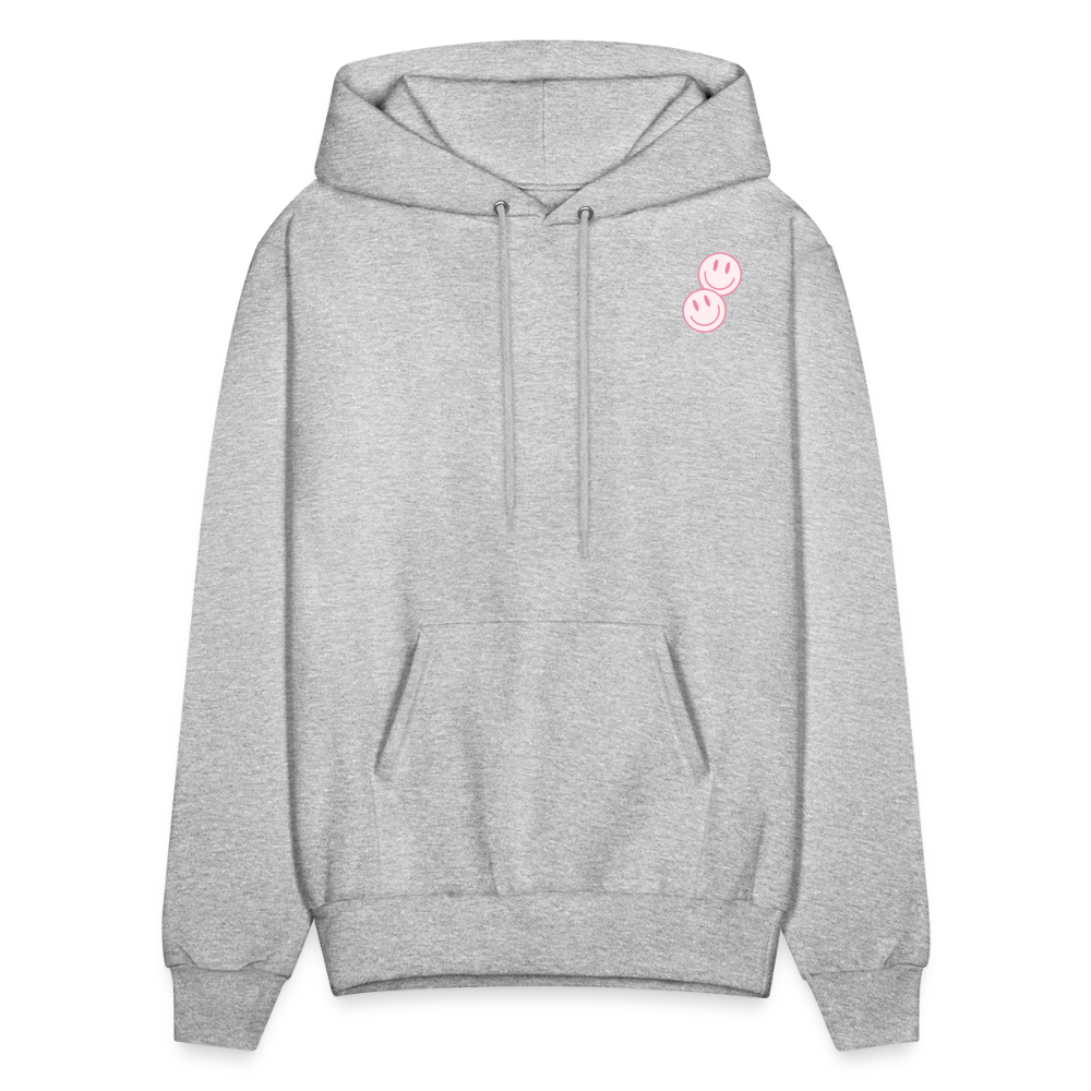 Have a Good Day Pink Smile Faces Pullover Hoodie - heather gray