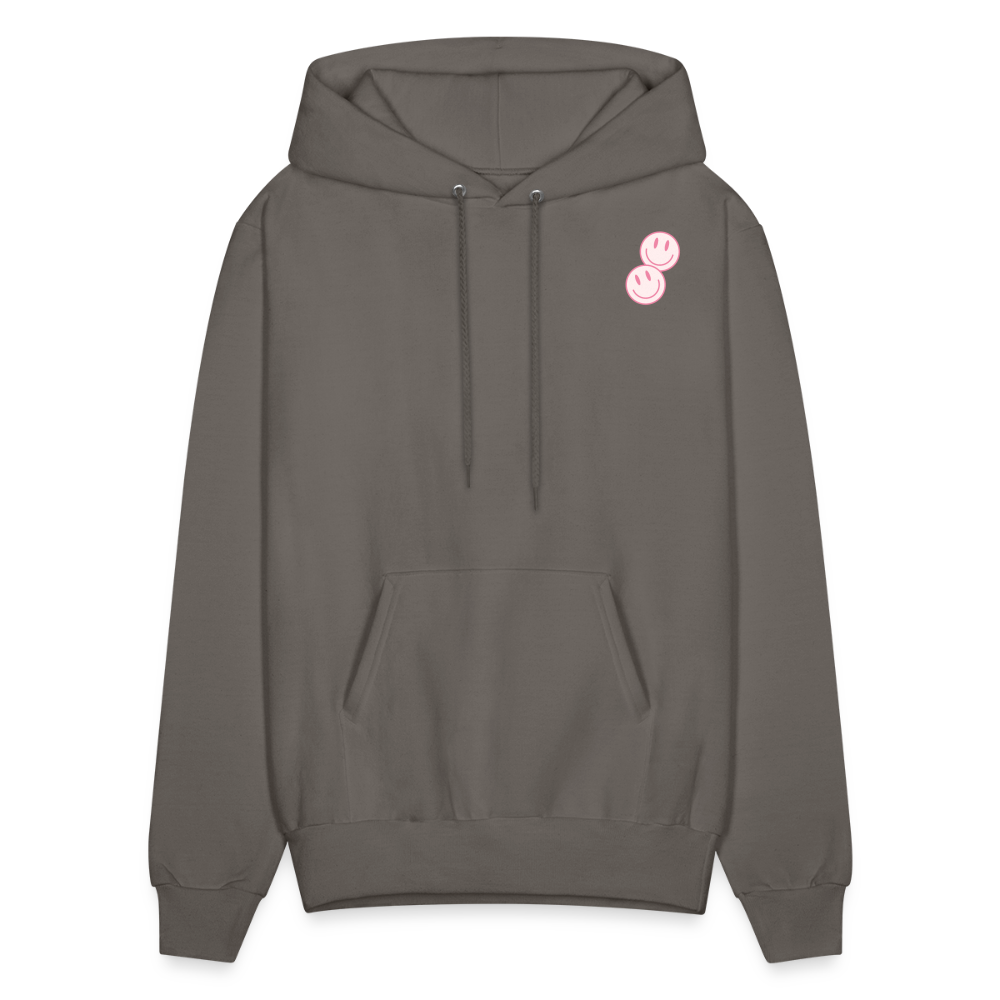 Have a Good Day Pink Smile Faces Pullover Hoodie - asphalt gray