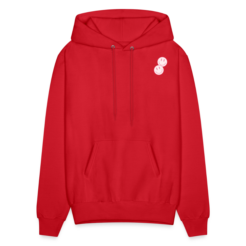 Have a Good Day Pink Smile Faces Pullover Hoodie - red