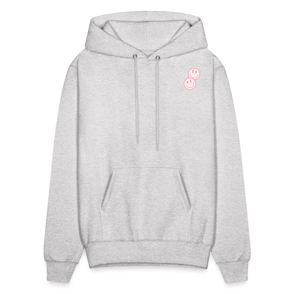 Have a Good Day Pink Smile Faces Pullover Hoodie - ash 