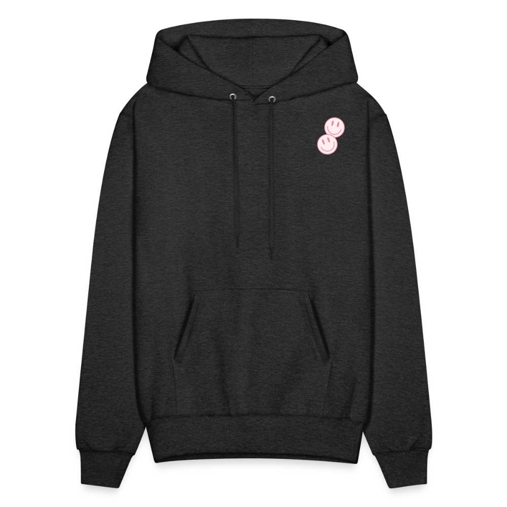 Have a Good Day Pink Smile Faces Pullover Hoodie - charcoal grey
