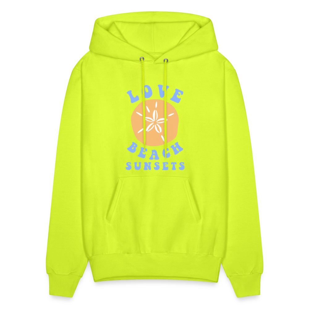 See You At The Beach Catch Waves Pullover Hoodie - safety green