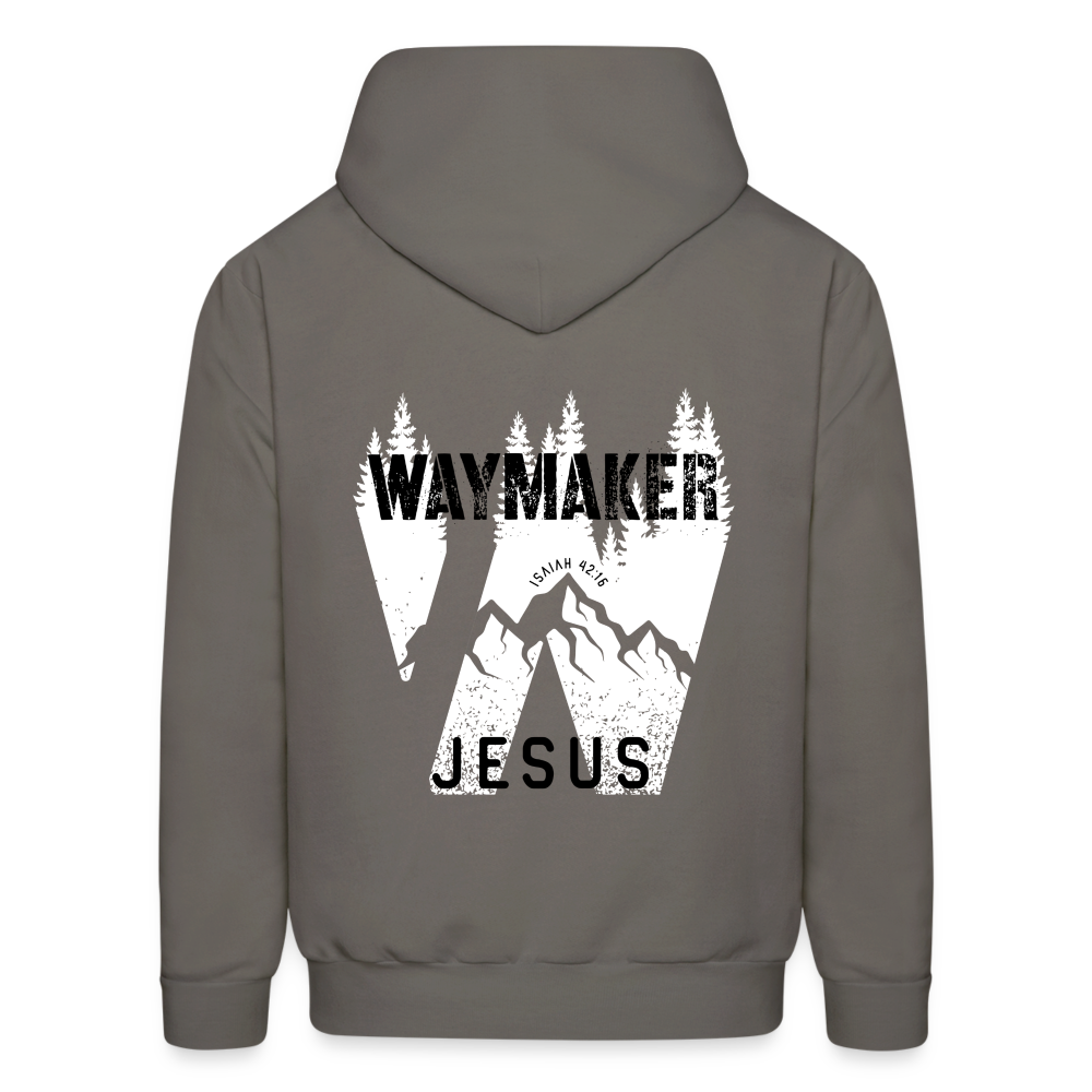 Waymaker Jesus Graphic Letter Print Pullover Hoodie - asphalt gray
