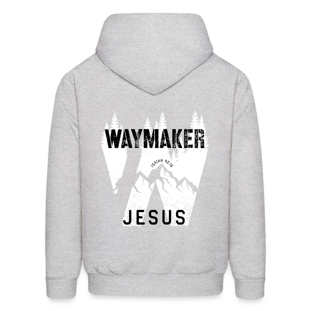 Waymaker Jesus Graphic Letter Print Pullover Hoodie - ash 