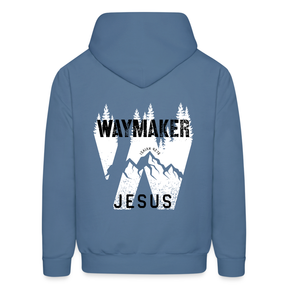 Waymaker Jesus Graphic Letter Print Pullover Hoodie - denim blue