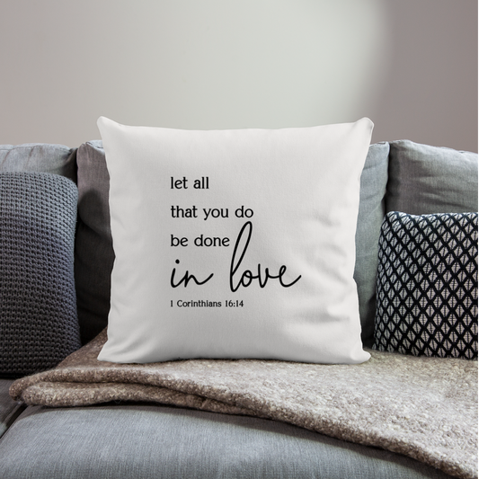 i love Throw Pillow Cover 18” x 18” - natural white