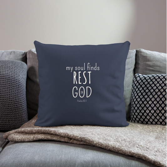 REST in God Throw Pillow Cover 18” x 18” - navy