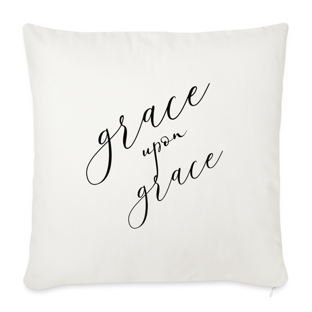 grace upon grace Throw Pillow Cover 18” x 18” - natural white