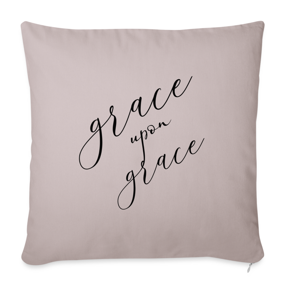 grace upon grace Throw Pillow Cover 18” x 18” - light taupe