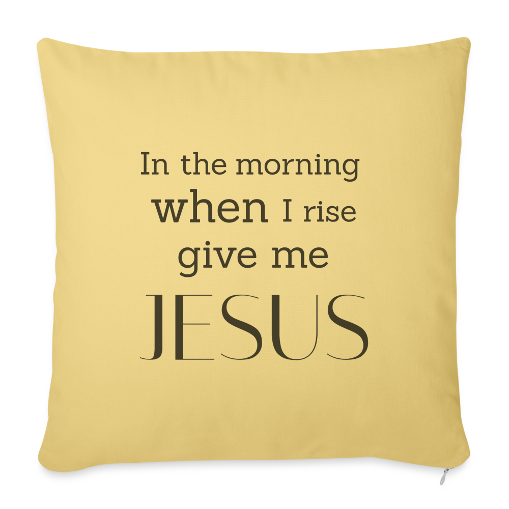 When I RiseThrow Pillow Cover 18” x 18” - washed yellow