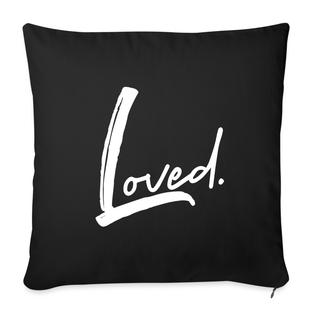 Loved Throw Pillow Cover 18” x 18” - black