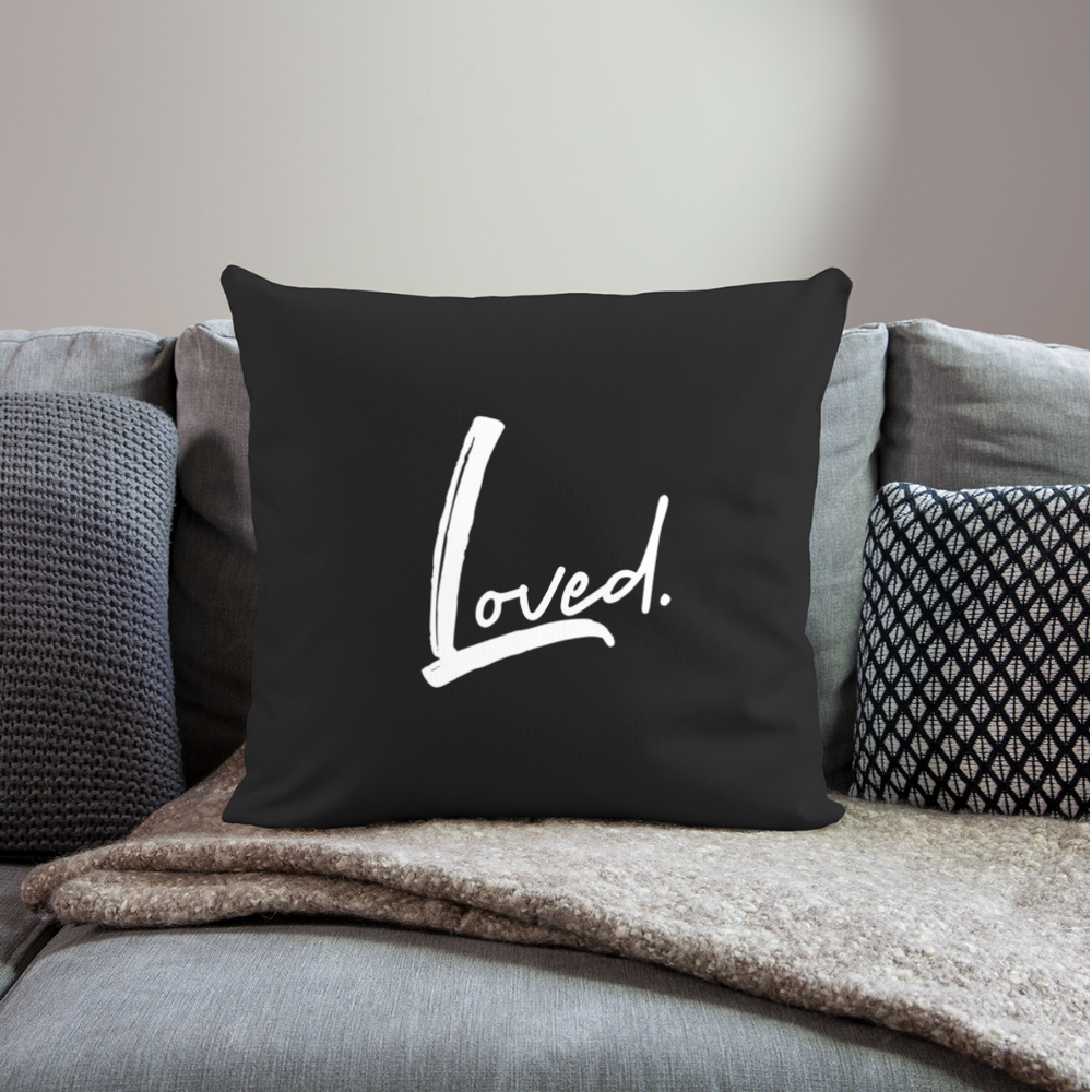 Loved Throw Pillow Cover 18” x 18” - black