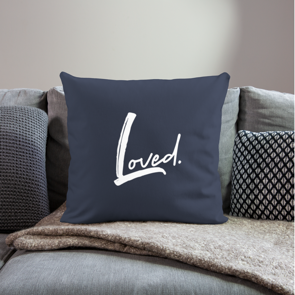 Loved Throw Pillow Cover 18” x 18” - navy