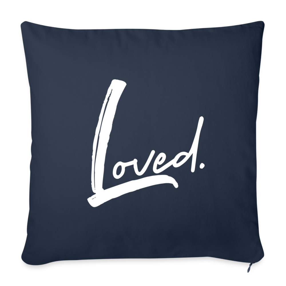 Loved Throw Pillow Cover 18” x 18” - navy