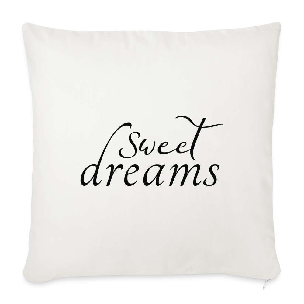 Sweet Dreams Throw Pillow Cover 18” x 18” - natural white