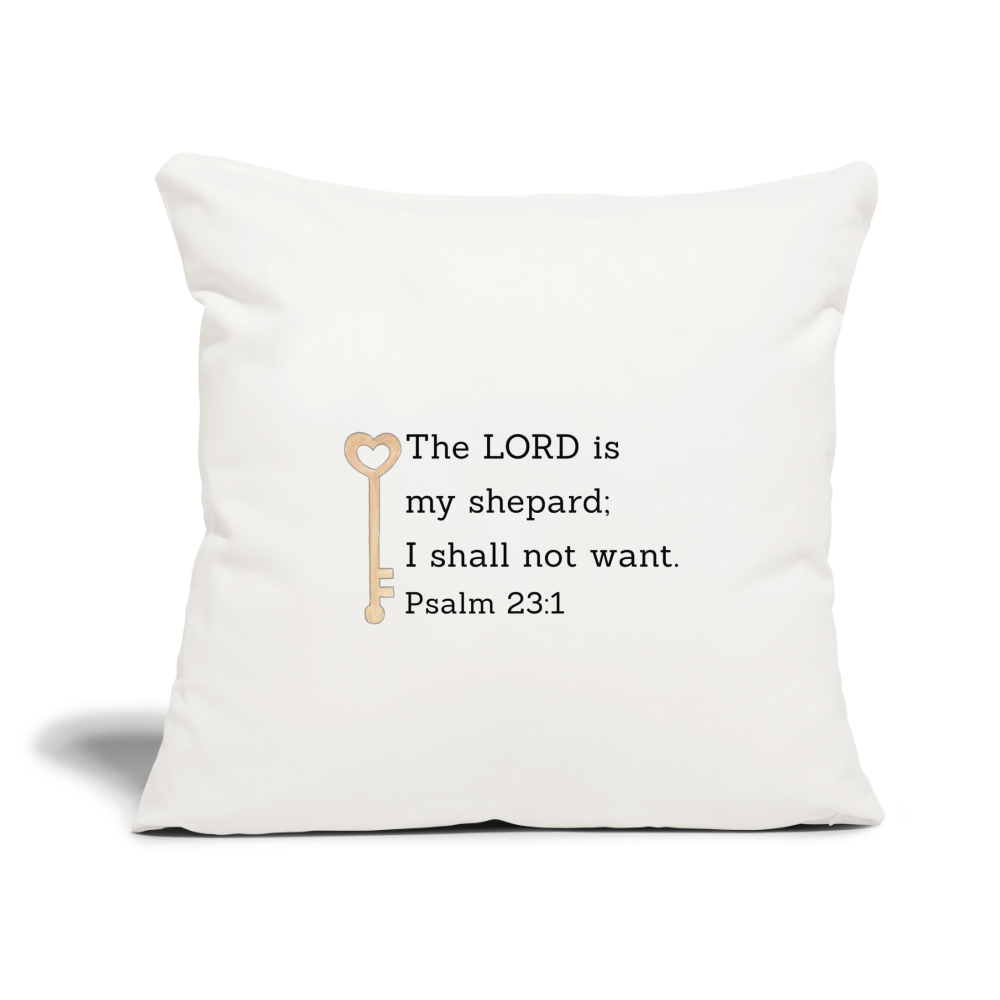 The Lord is My Shepard Throw Pillow Cover 18” x 18” - natural white