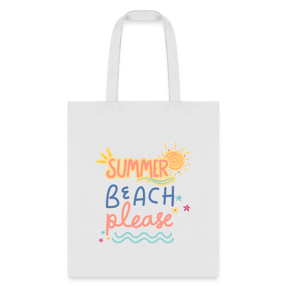 Summer Beach Please Tote Bag - white