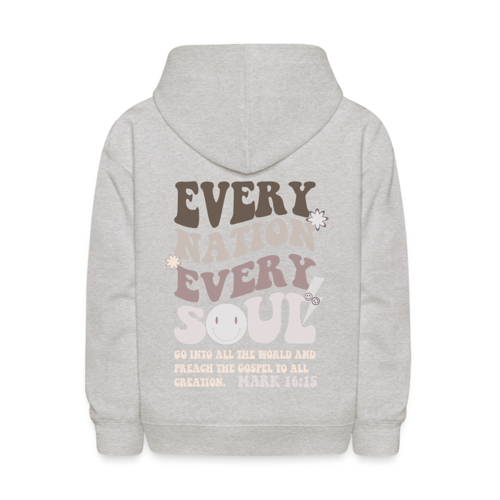 Every Nation Every Soul Kids Pullover Hoodie - heather gray