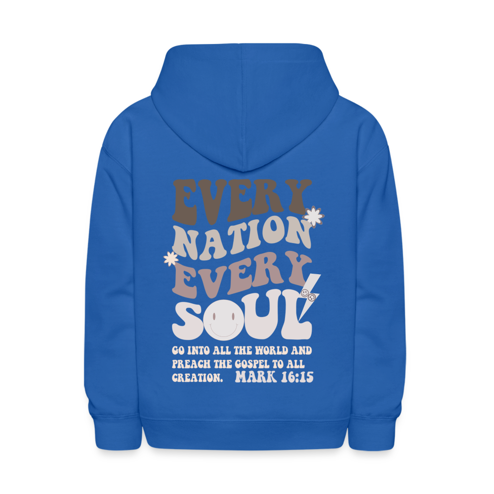 Every Nation Every Soul Kids Pullover Hoodie - royal blue