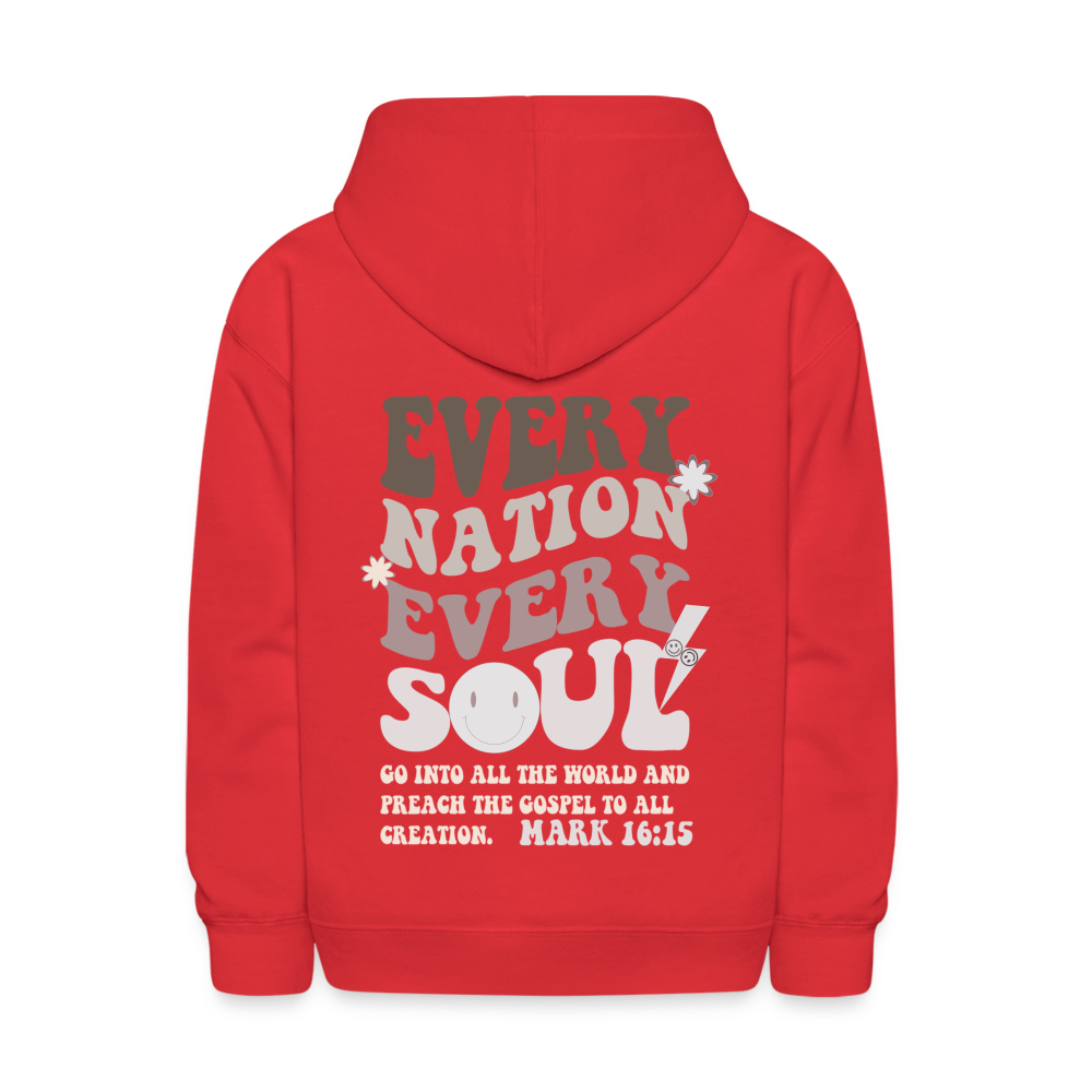 Every Nation Every Soul Kids Pullover Hoodie - red