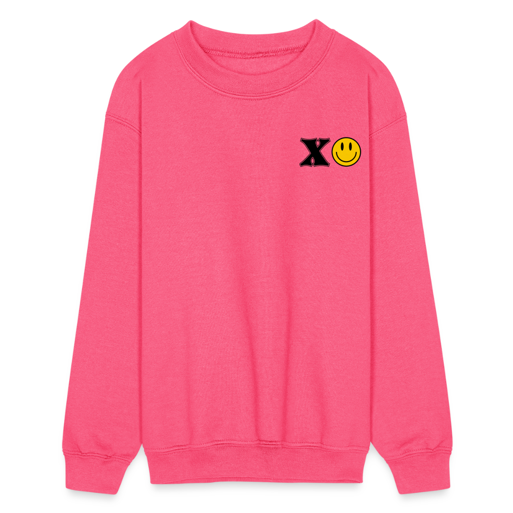 XOXO Smile Kids Crewneck Sweatshirt - neon pink