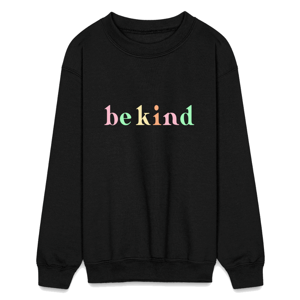 be kind Kids Crewneck Sweatshirt - black