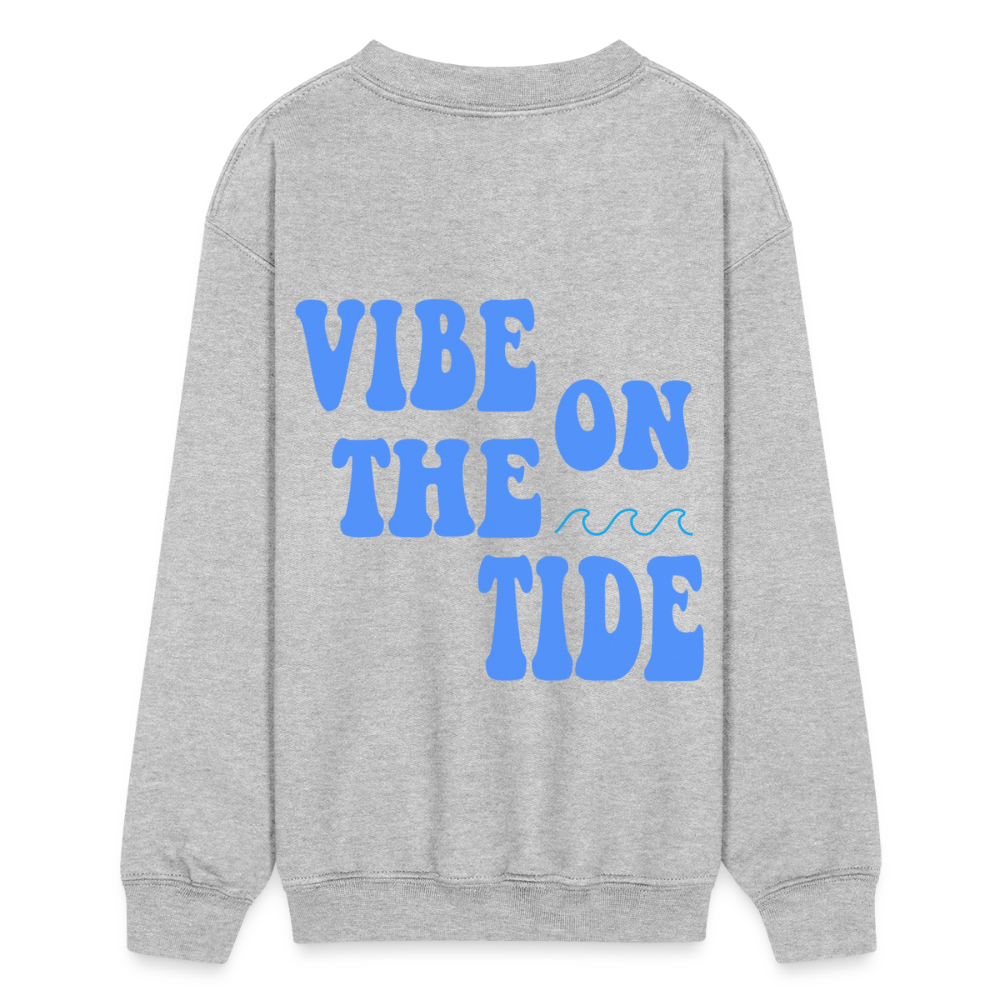 Vibe On The Tide Kids Crewneck Sweatshirt - heather gray
