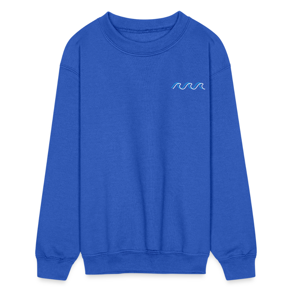 Vibe On The Tide Kids Crewneck Sweatshirt - royal blue
