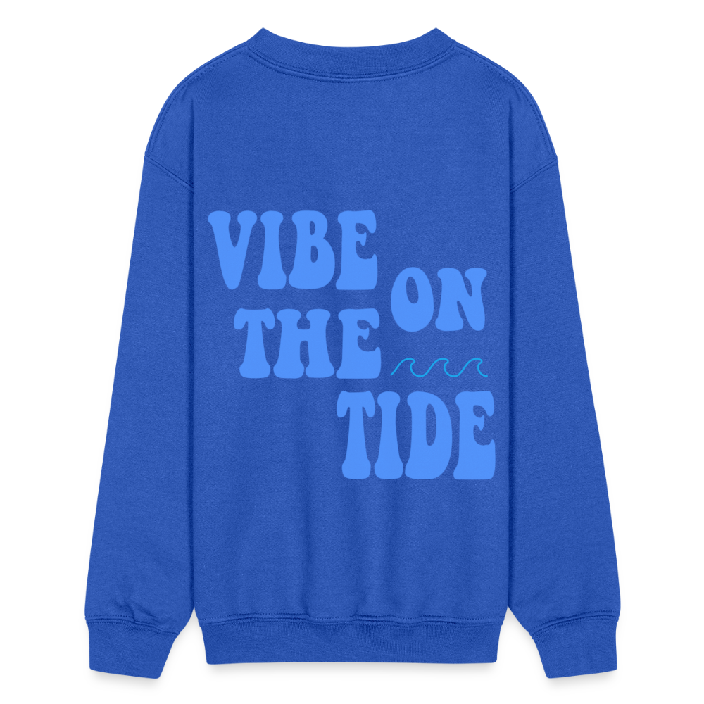 Vibe On The Tide Kids Crewneck Sweatshirt - royal blue